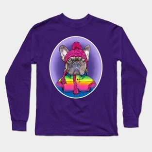 Frenchie in Winter Long Sleeve T-Shirt